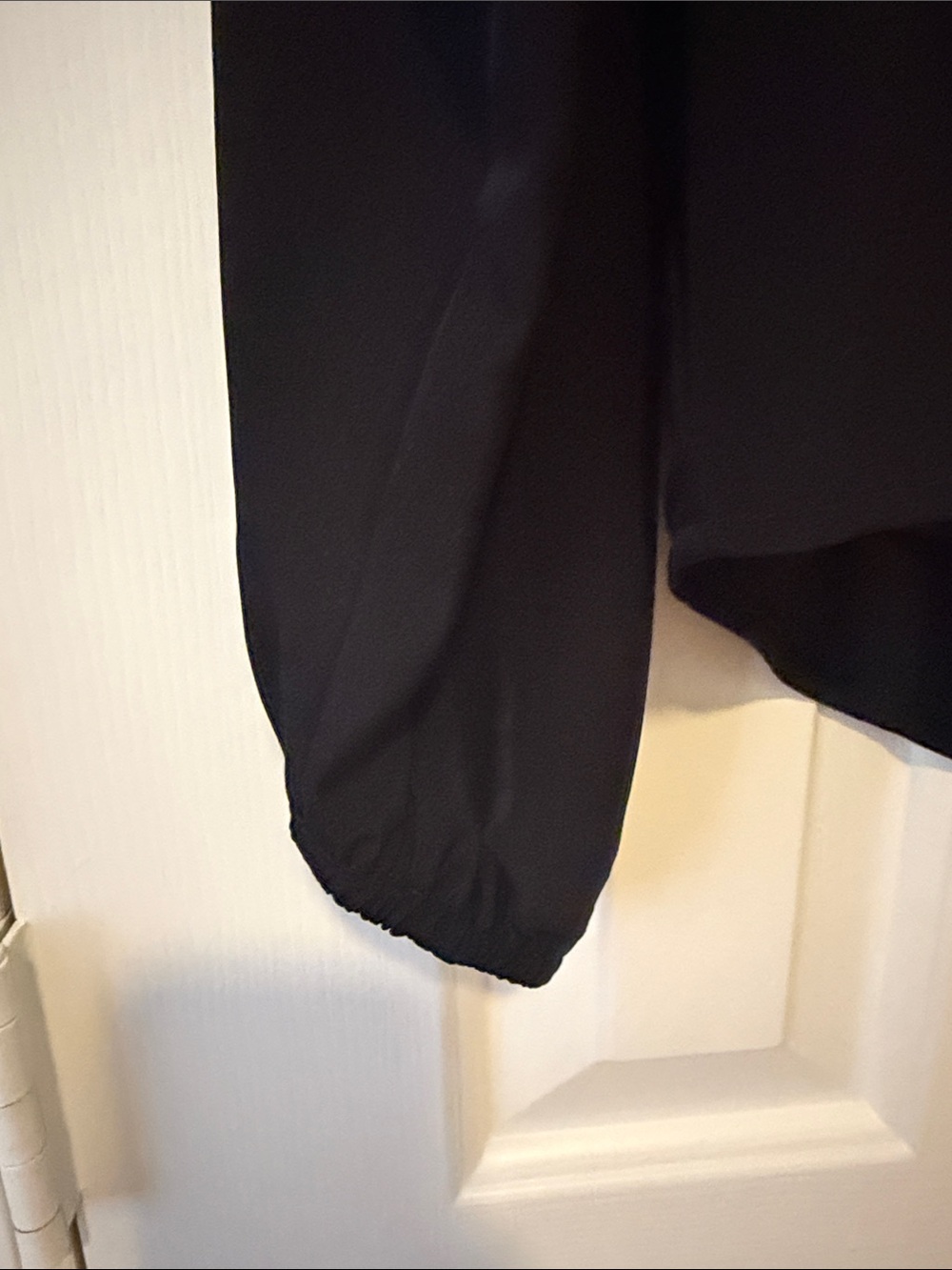 Express Black Button-Front Ruffle Collar Blouse - Picture 3 of 7
